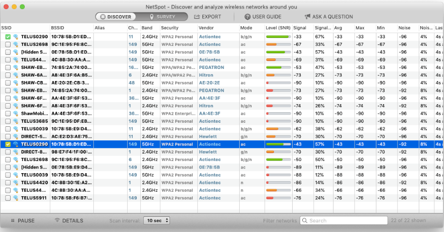 Analizzatore wifi NetSpot