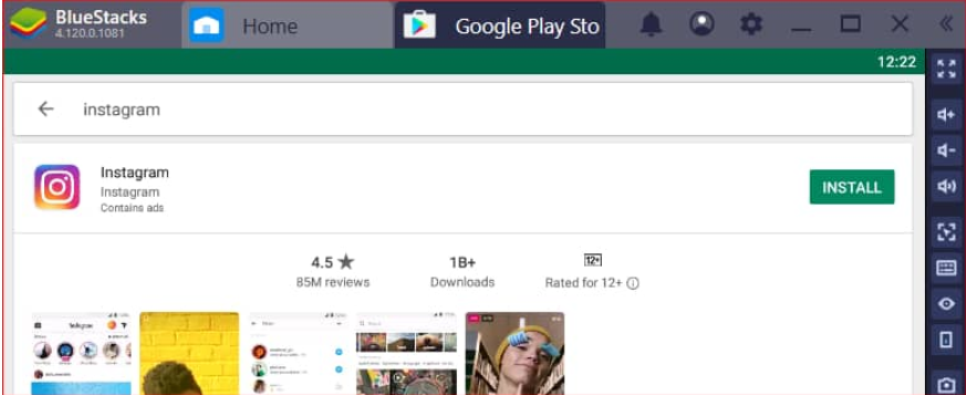 ricerca di app sul playstore bluestacks